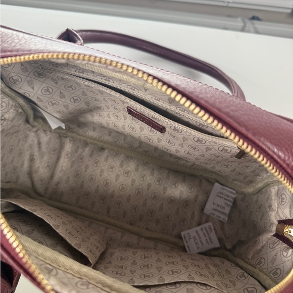 NWT London Fog/ Forever Fashion Laney Double Handle Shopper Oxblood - Picture 8 of 12